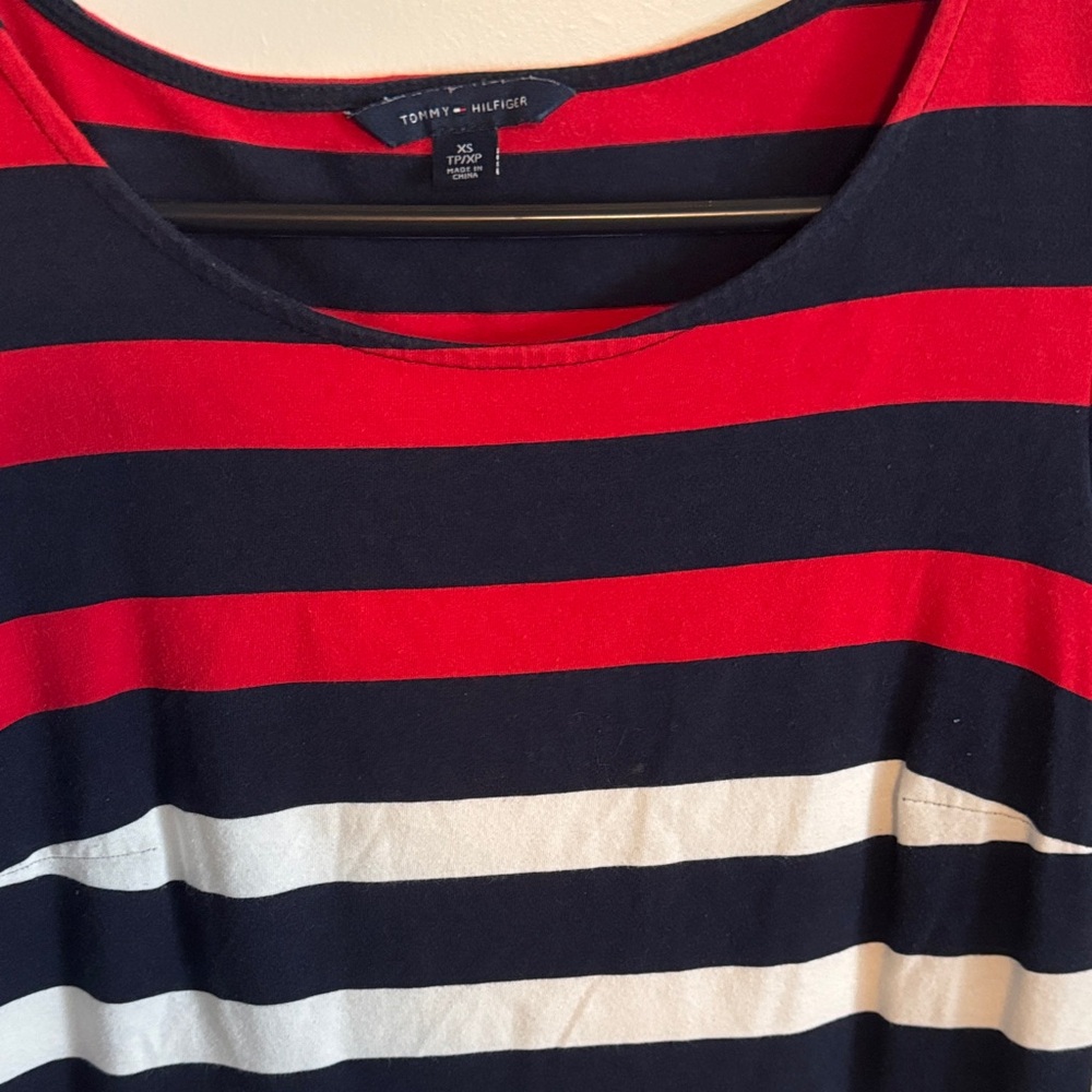 Tommy Hilfiger Women's Red & Navy Striped Crewneck dress